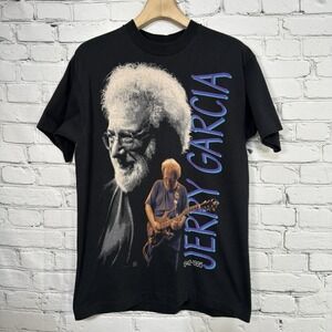 Vintage Jerry Garcia T-Shirt Men L Black 1995 Single Stitch USA Memorial Tribute